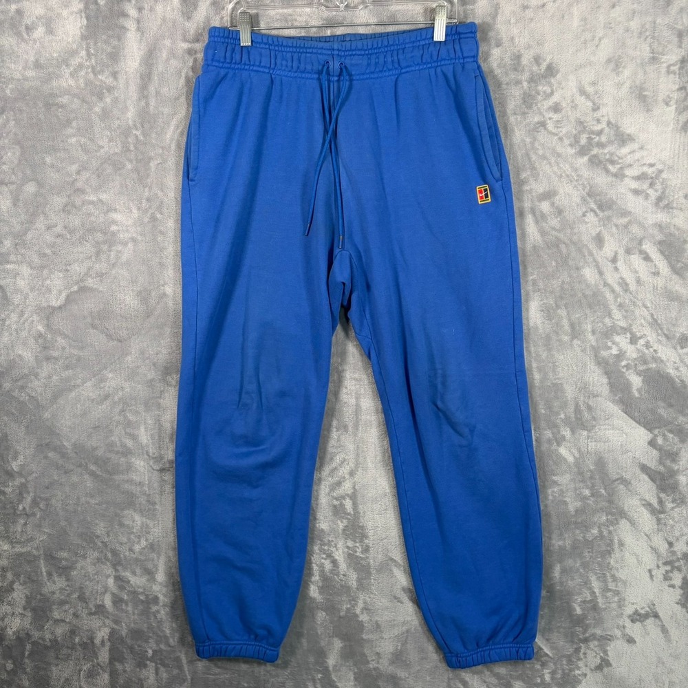Nike Challenge Court Mens Tennis Sweatpants Mens Large Blue Joggers Fleece Y2K
